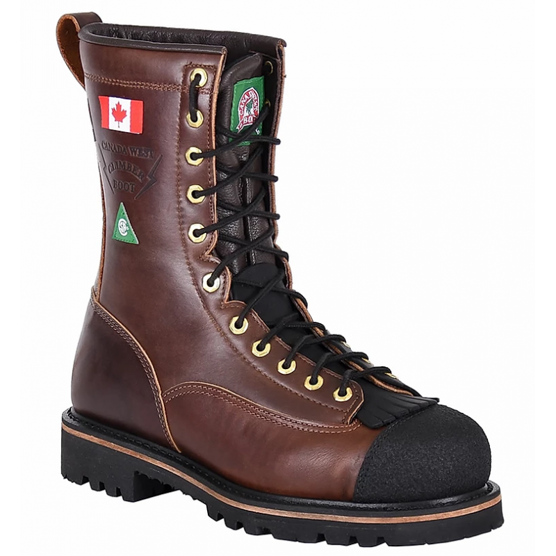 Canada West lineman 8'' CSA dark brown safety bootCanada West Boots Home
