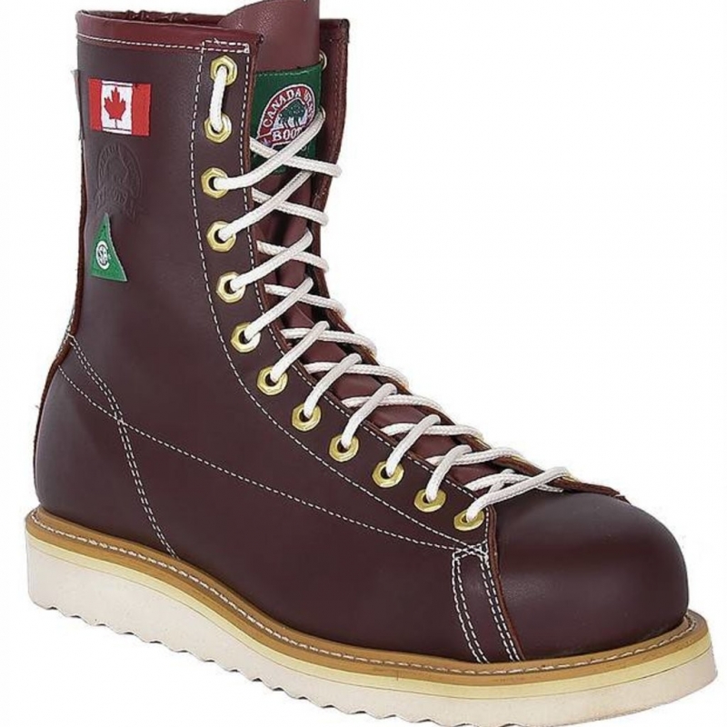Botte de sécurité Iron Worker 8'' CSA bourgogne - Canada WestCanada West Boots Chaussures